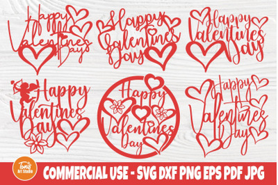 Happy Valentines Day SVG Bundle | Cake Topper Svg