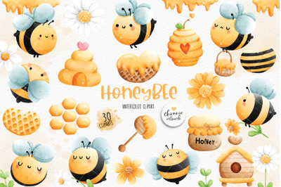 Honeybee clipart, bee clipart
