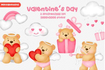 Bear valentine&#039;s day clipart