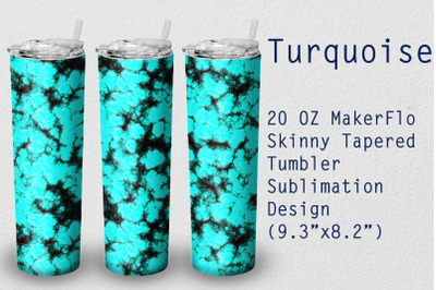 Tumbler Tapered 20 OZ Sublimation Turquoise Wrap Design