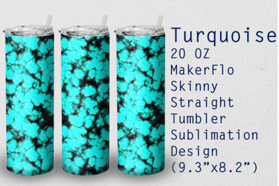 Tumbler Straight 20 OZ Sublimation Turquoise Wrap Design