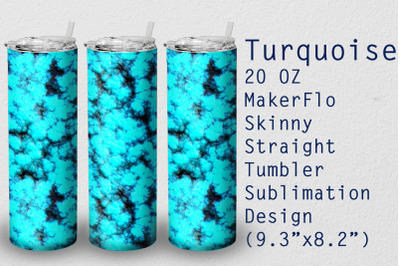 Tumbler Straight 20 OZ Sublimation Turquoise Wrap Design