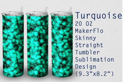 Tumbler Straight 20 OZ Sublimation Turquoise Wrap Design