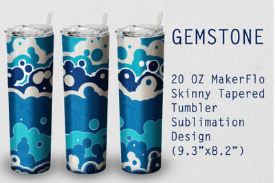 Tumbler Tapered 20 OZ Sublimation Gem stone Wrap Design