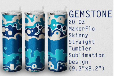 Tumbler Straight 20 OZ Sublimation Gem Stone Wrap Design