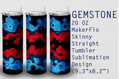 Tumbler Straight 20 OZ Sublimation Gem Stone Wrap Design