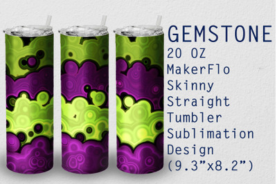 Tumbler Straight 20 OZ Sublimation Gem Stone Wrap Design