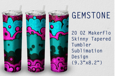 Tumbler Tapered 20 OZ Sublimation Gem stone Wrap Design