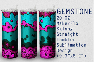 Tumbler Straight 20 OZ Sublimation Gem Stone Wrap Design