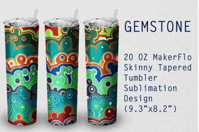 Tumbler Tapered 20 OZ Sublimation Gem stone Wrap Design