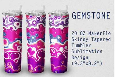 Tumbler Tapered 20 OZ Sublimation Gem stone Wrap Design