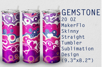 Tumbler Straight 20 OZ Sublimation Gem Stone Wrap Design