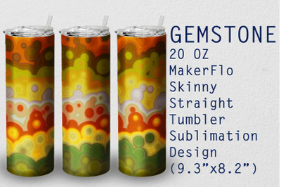 Tumbler Straight 20 OZ Sublimation Gem Stone Wrap Design