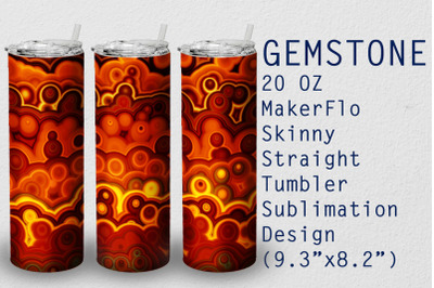 Tumbler Straight 20 OZ Sublimation Gem Stone Wrap Design