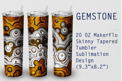 Tumbler Tapered 20 OZ Sublimation Gem stone Wrap Design