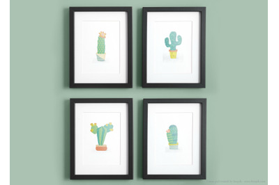 Cactus Wall Art | Printable plants poster | Home decor | Color pattern