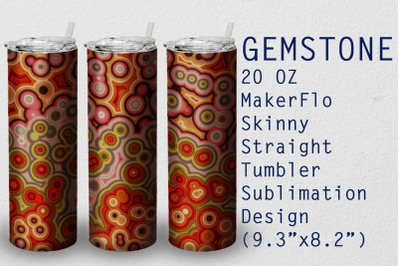 Tumbler Straight 20 OZ Sublimation Gem Stone Wrap Design