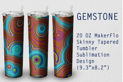 Tumbler Tapered 20 OZ Sublimation Gem stone Wrap Design