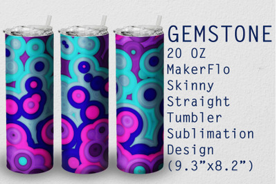 Tumbler Straight 20 OZ Sublimation Gem Stone Wrap Design