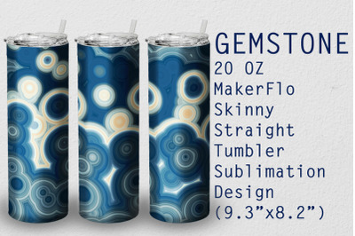 Tumbler Straight 20 OZ Sublimation Gem Stone Wrap Design