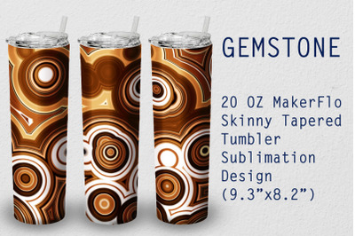 Tumbler Tapered 20 OZ Sublimation Gem stone Wrap Design