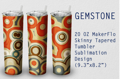 Tumbler Tapered 20 OZ Sublimation Gem stone Wrap Design