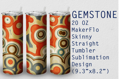 Tumbler Straight 20 OZ Sublimation Gem Stone Wrap Design