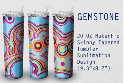 Tumbler Tapered 20 OZ Sublimation Gem stone Wrap Design