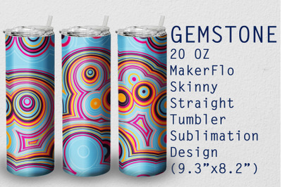 Tumbler Straight 20 OZ Sublimation Gem Stone Wrap Design