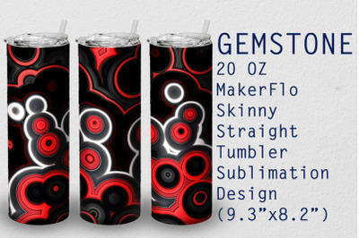 Tumbler Straight 20 OZ Sublimation Gem Stone Wrap Design