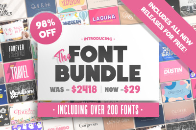 The HUGE Font Bundle (250+ Fonts)