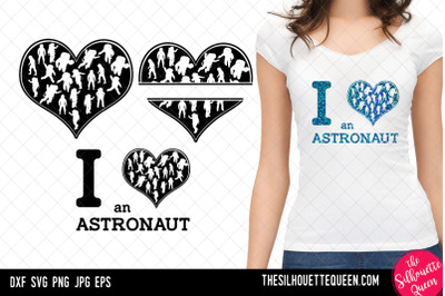 Astronaut heart SVG, Valentines Day svg, Heart svg