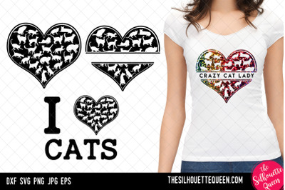 Cat heart SVG, Valentines Day svg, Heart Cat svg