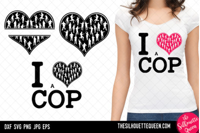 Cop heart SVG, Valentines Day svg, Heart Cop svg