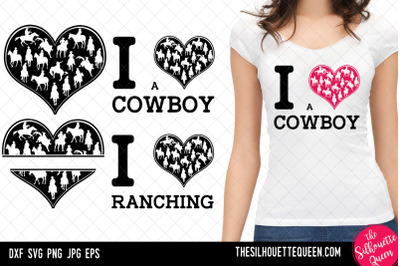 Cowboy heart SVG, Valentines Day svg, Heart Rancher svg