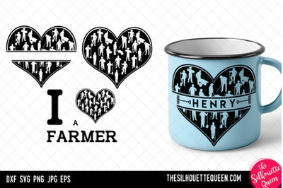 Farming heart SVG, Valentines Day svg, Heart Farming svg