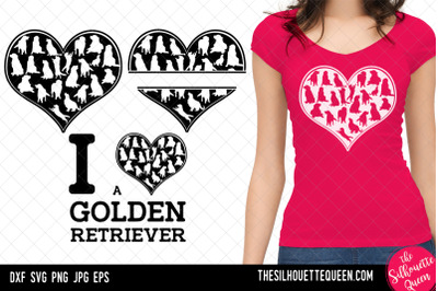 Golden Retriever heart SVG, Valentines Day svg