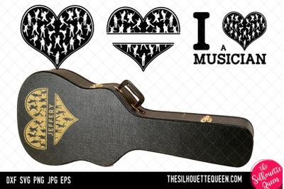 Guitarist heart SVG, Valentines Day svg, Heart Musician svg