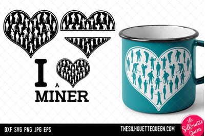 Miner heart SVG, Valentines Day svg, Heart Miner svg