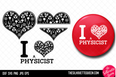 Physicist heart SVG, Valentines Day svg, Heart Physicist svg