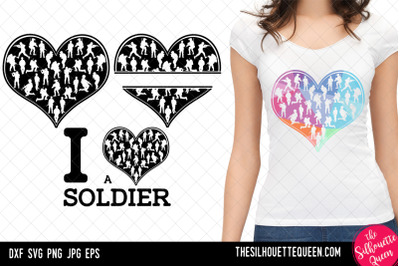 Soldier heart SVG, Valentines Day svg, Heart Soldier svg