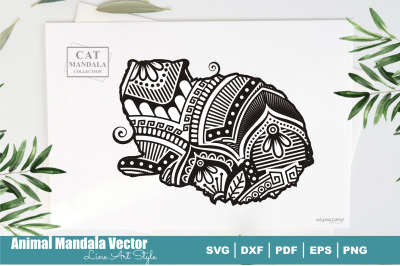Cat Poodle Mandala #42 . Boho Style SVG