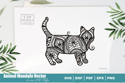 Cat Poodle Mandala #43 . Boho Style SVG