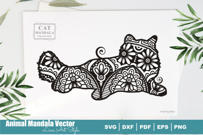 Cat Poodle Mandala #44 . Boho Style SVG
