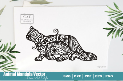 Cat Poodle Mandala #45 . Boho Style SVG