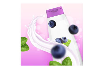 Blueberry Shampoo Creative Promotion Banner Vector