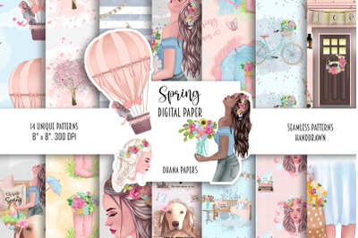 SPRING Digital Paper Pack - Spring Fashion Seamless Patterns - African