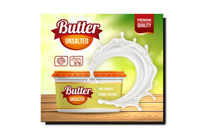 Butter Unsalted Creative Promotion Poster Vector