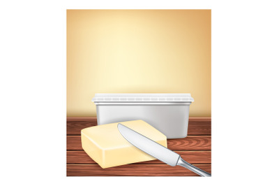 Butter Organic Product Promotion Banner Vector