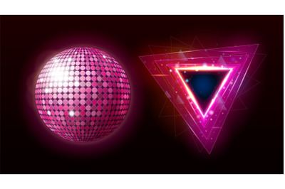 Night Club Disco Ball And Lamp Tools Set Vector